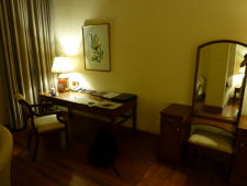 Desk at The Strand hotel in Yangon