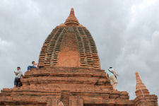 Climbing temples in Bagan