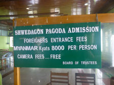 Sign at Shwedagon Pagoda