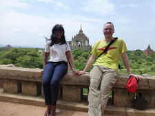 Gard and Nikki with view to temples in Bagan