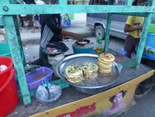 Making of Burmese pancakes