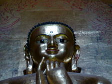 The serious Buddha at Ananda temple in Bagan