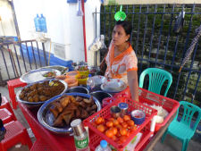 Street food in Yangon in Myanmar