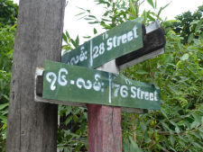 Street sign in Mandalay in Myanmar