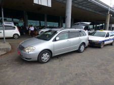 Taxi when arriving in Yangon in Myanmar
