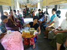 Service on train in Yangon
