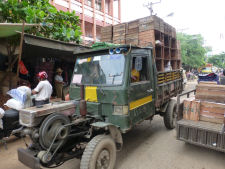 Old school truck at market in Mandalay in Myanmar