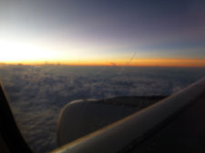 Sunset on plane from Hong Kong to Saigon