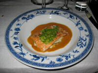 Arctic charr (ishavsrye) on risotto at Emma's Drmmekjkken in Troms