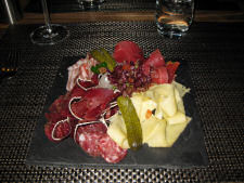 Cheese and meat platter at Millenium restaurant in Verbier