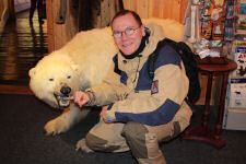 A small polar bear at Polar museum in Troms