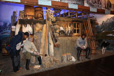 Display showing hunters at Svalbard in the old days