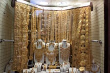 Lots of gold for sale at Dubai gold souk