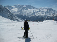 Nikki skiing in the slopes of Verbier