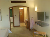 View of the room and TV to the right