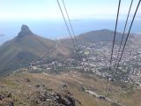 View form the cable car going up to the top of Table Mountain