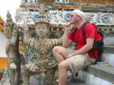 Sitting on the steps of Wat Arun