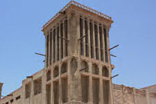 Wind tower in Dubai, the traditional form for air-con in the area
