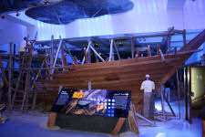 Boat building display at Dubai museum