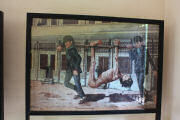 Drawings of torture methods at Tuol Sleng in Phnom Penh, Cambodia