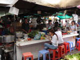 Eating stalls at Central market in Phnom Penh