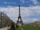 Eiffel tower seen from Parc du champ de Mars
