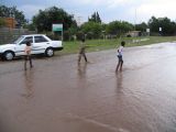 Flooded streets in Soweto after heavy rain