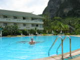 Gard in the pool at Golden Beach hotel