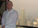 Gard in KL tower...Petronas twin towers in the background