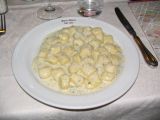 Gnocchi with gorgonzola at Buca Mario