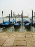 Gondolas parked at Piazza San Marco