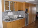 The kitchen area in the room