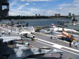 The large collection of planes on the flight deck