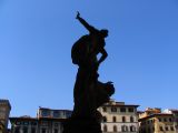 Silhouette of rape of the Sabine womenon Piazza della Signoria