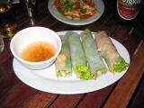 Spring rolls at Butterflies Garden restaurant in Siem Reap