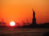The Statue of Liberty in sunset