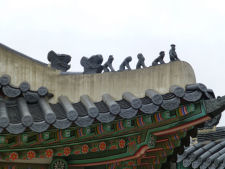 Details on the roof tops at Changdeokgung Palace in Seoul