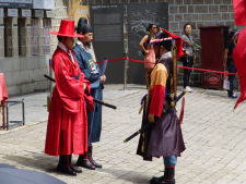 Changing of the guards at Deoksugung palace in Seoul