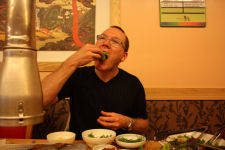 Enjoying some Galbi at Chamsutgol in Seoul