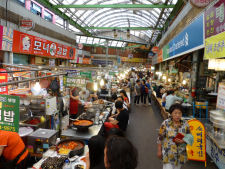 Inside Kwang Jang market in Seoul