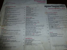 Menu at Apartamento in Seoul