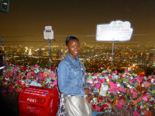 Nikki with a view of Seoul by night from N Tower