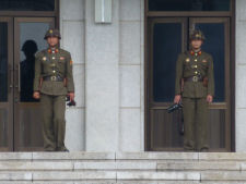 North Korean soldiers at the DMZ area in Korea