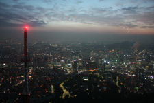 View from N Tower in Seoul by night