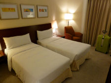 We got twin beds at Hotel Royal