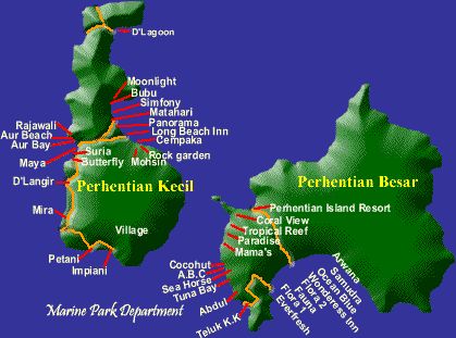 Map of Perhentian Islands