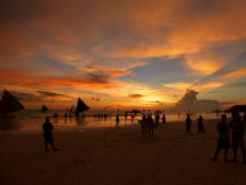 Sunset at White beach in Boracay
